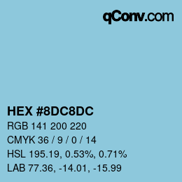 カラーコード: HEX #8DC8DC | qconv.com