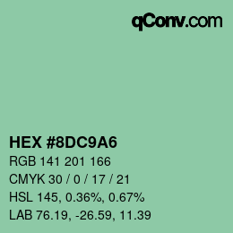 Color code: HEX #8DC9A6 | qconv.com