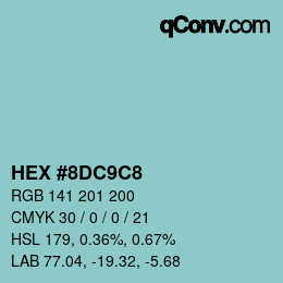 Color code: HEX #8DC9C8 | qconv.com