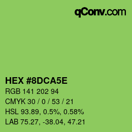 Color code: HEX #8DCA5E | qconv.com