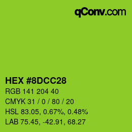 Color code: HEX #8DCC28 | qconv.com