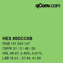 Color code: HEX #8DCC6B | qconv.com
