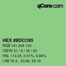 颜色代码: HEX #8DCC85 | qconv.com