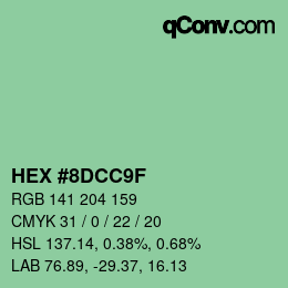 Color code: HEX #8DCC9F | qconv.com