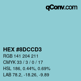Color code: HEX #8DCCD3 | qconv.com