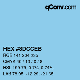 Color code: HEX #8DCCEB | qconv.com
