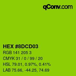 Color code: HEX #8DCD03 | qconv.com