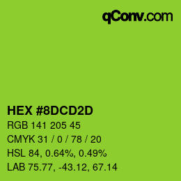 Color code: HEX #8DCD2D | qconv.com
