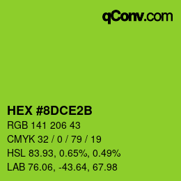 カラーコード: HEX #8DCE2B | qconv.com