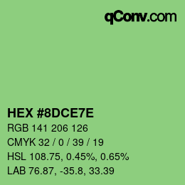 Color code: HEX #8DCE7E | qconv.com