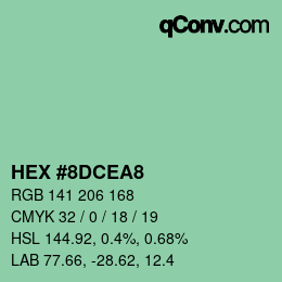 颜色代码: HEX #8DCEA8 | qconv.com