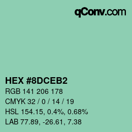 Color code: HEX #8DCEB2 | qconv.com