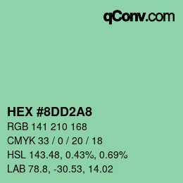 カラーコード: HEX #8DD2A8 | qconv.com