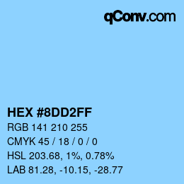 カラーコード: HEX #8DD2FF | qconv.com