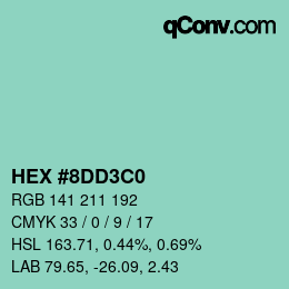 Color code: HEX #8DD3C0 | qconv.com