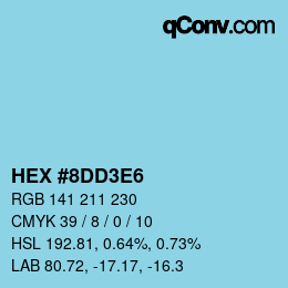 Color code: HEX #8DD3E6 | qconv.com