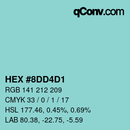 Color code: HEX #8DD4D1 | qconv.com