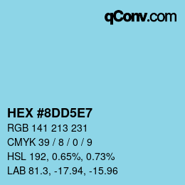 カラーコード: HEX #8DD5E7 | qconv.com
