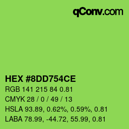 Farbcode: HEX #8DD754CE | qconv.com