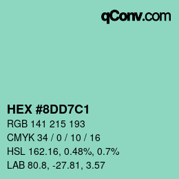 Color code: HEX #8DD7C1 | qconv.com