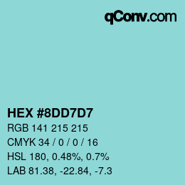 Color code: HEX #8DD7D7 | qconv.com