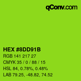 Color code: HEX #8DD91B | qconv.com