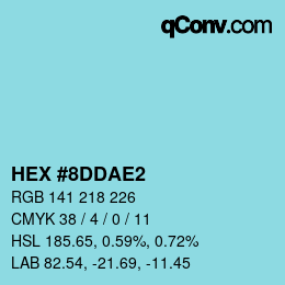 颜色代码: HEX #8DDAE2 | qconv.com