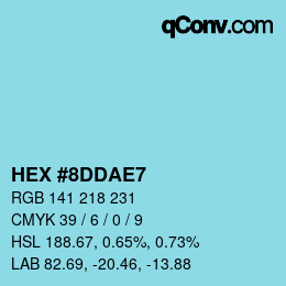 Color code: HEX #8DDAE7 | qconv.com