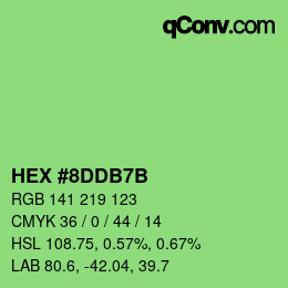 颜色代码: HEX #8DDB7B | qconv.com