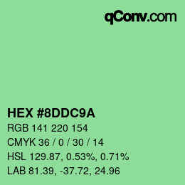 Color code: HEX #8DDC9A | qconv.com