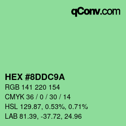 カラーコード: HEX #8DDC9A | qconv.com