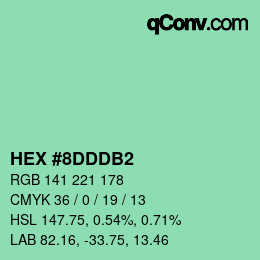 颜色代码: HEX #8DDDB2 | qconv.com