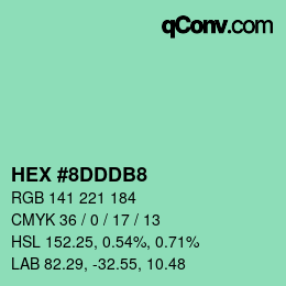 Color code: HEX #8DDDB8 | qconv.com