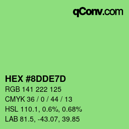 颜色代码: HEX #8DDE7D | qconv.com