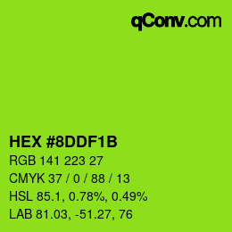 Color code: HEX #8DDF1B | qconv.com