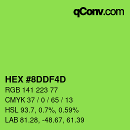 Color code: HEX #8DDF4D | qconv.com