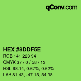 Color code: HEX #8DDF5E | qconv.com