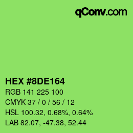カラーコード: HEX #8DE164 | qconv.com