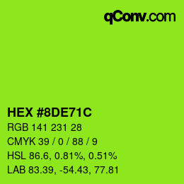 Color code: HEX #8DE71C | qconv.com