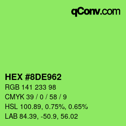 Farbcode: HEX #8DE962 | qconv.com