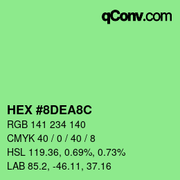 カラーコード: HEX #8DEA8C | qconv.com