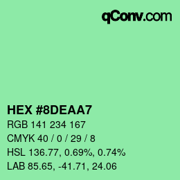 Color code: HEX #8DEAA7 | qconv.com