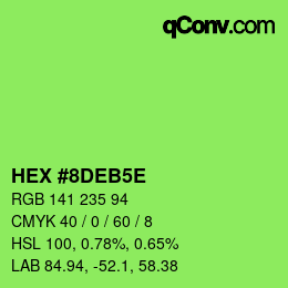 Farbcode: HEX #8DEB5E | qconv.com