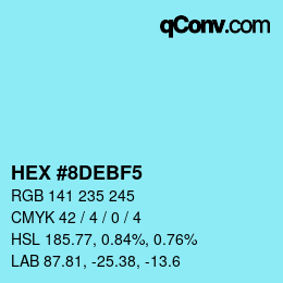 Color code: HEX #8DEBF5 | qconv.com