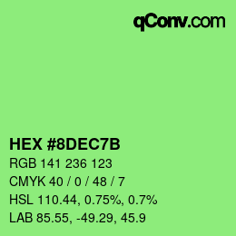 カラーコード: HEX #8DEC7B | qconv.com