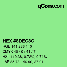 Color code: HEX #8DEC8C | qconv.com