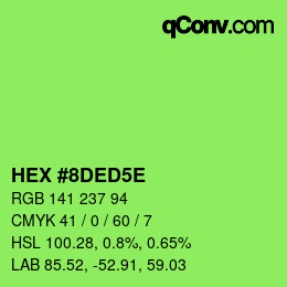 Código de color: HEX #8DED5E | qconv.com