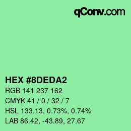 カラーコード: HEX #8DEDA2 | qconv.com