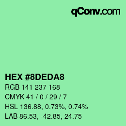 Color code: HEX #8DEDA8 | qconv.com