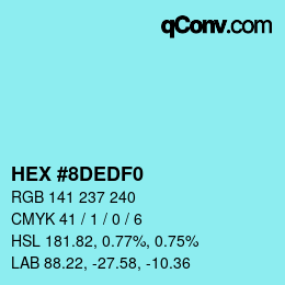 Color code: HEX #8DEDF0 | qconv.com